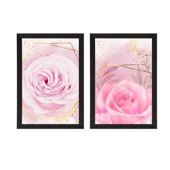 Pink Rose Pastel Set of  Satin Matt Texture UV Art Painting 3