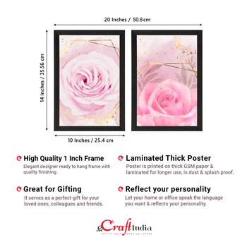 Pink Rose Pastel Set of  Satin Matt Texture UV Art Painting 4