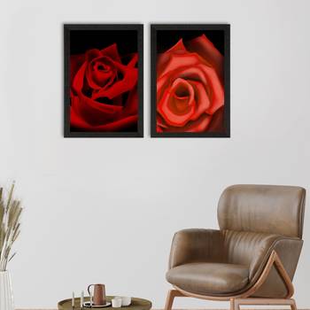 Red Roses Set of  Satin Matt Texture UV Art Painting 1