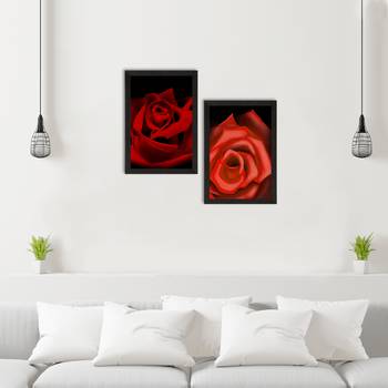 Red Roses Set of  Satin Matt Texture UV Art Painting 2