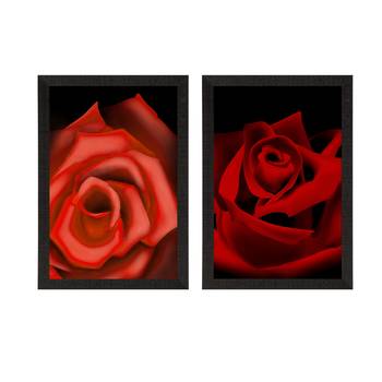 Red Roses Set of  Satin Matt Texture UV Art Painting 3
