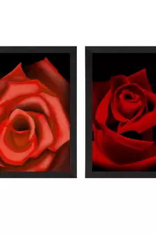 Red Roses Set of  Satin Matt Texture UV Art Painting
