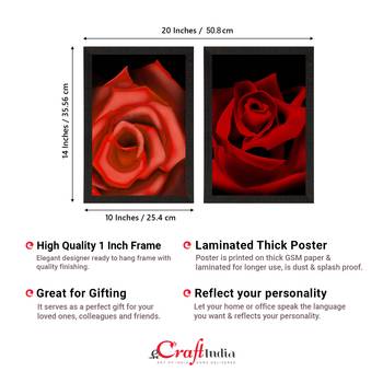 Red Roses Set of  Satin Matt Texture UV Art Painting 4