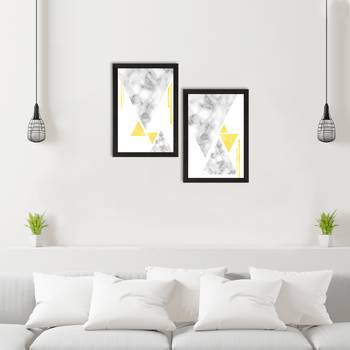 Marble Textured Triangle Minimilistic Set of  Satin Matt Texture UV Art Painting 2