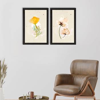 Pastel Watercolour Flower Set of  Satin Matt Texture UV Art Painting 1