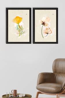 Pastel Watercolour Flower Set of  Satin Matt Texture UV Art Painting