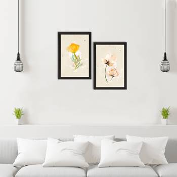 Pastel Watercolour Flower Set of  Satin Matt Texture UV Art Painting 2