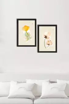 Pastel Watercolour Flower Set of  Satin Matt Texture UV Art Painting