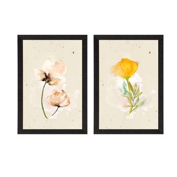 Pastel Watercolour Flower Set of  Satin Matt Texture UV Art Painting 3