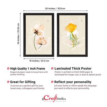 Pastel Watercolour Flower Set of  Satin Matt Texture UV Art Painting 4