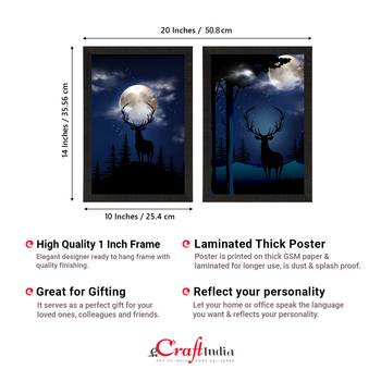 Starry Night with Deer Set of  Original Design Satin Original Design Matt Texture UV Art Painting 4
