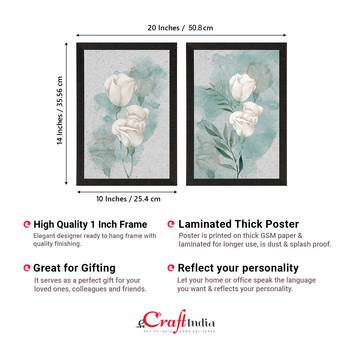 white Flower on Blue Watercolour Texture Set of  Original Design Satin Matt Texture UV Art Painting 4
