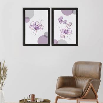 Purple Flower Set of  Satin Matt Texture UV Art Painting 1