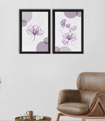 Purple Flower Set of  Satin Matt Texture UV Art Painting