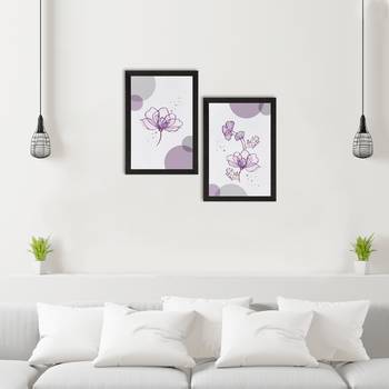 Purple Flower Set of  Satin Matt Texture UV Art Painting 2