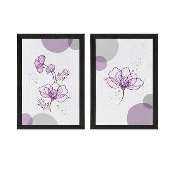 Purple Flower Set of  Satin Matt Texture UV Art Painting 3