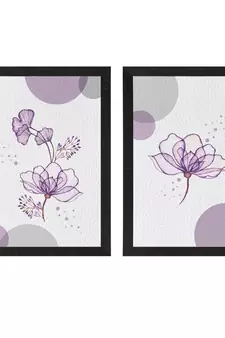 Purple Flower Set of  Satin Matt Texture UV Art Painting