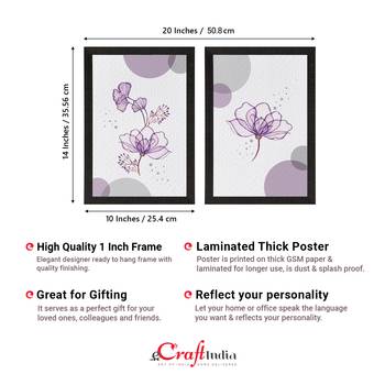 Purple Flower Set of  Satin Matt Texture UV Art Painting 4