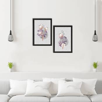 Cotton Flower Set of  Satin Matt Texture UV Art Painting 2