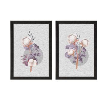 Cotton Flower Set of  Satin Matt Texture UV Art Painting 3