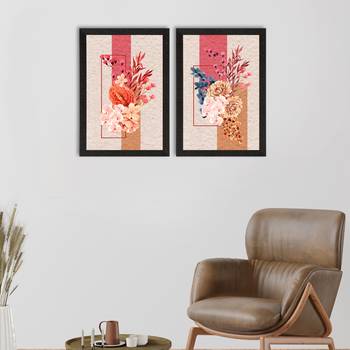 Bunch of Flower Abstract Background Set of  Satin Matt Texture UV Art Painting 1