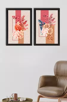Bunch of Flower Abstract Background Set of  Satin Matt Texture UV Art Painting