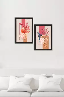 Bunch of Flower Abstract Background Set of  Satin Matt Texture UV Art Painting