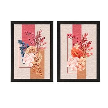 Bunch of Flower Abstract Background Set of  Satin Matt Texture UV Art Painting 3