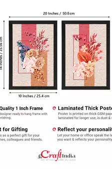 Bunch of Flower Abstract Background Set of  Satin Matt Texture UV Art Painting
