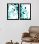Watercolour Background with Triangle Set of  Satin Matt Texture UV Art Painting