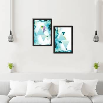 Watercolour Background with Triangle Set of  Satin Matt Texture UV Art Painting 2