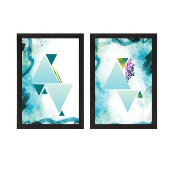 Watercolour Background with Triangle Set of  Satin Matt Texture UV Art Painting 3
