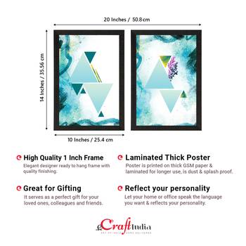 Watercolour Background with Triangle Set of  Satin Matt Texture UV Art Painting 4