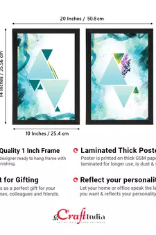 Watercolour Background with Triangle Set of  Satin Matt Texture UV Art Painting