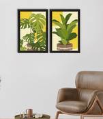 Topical Leaf Set of  Satin Matt Texture UV Art Painting