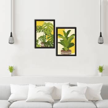 Topical Leaf Set of  Satin Matt Texture UV Art Painting 2