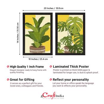 Topical Leaf Set of  Satin Matt Texture UV Art Painting 4