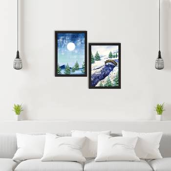 Winter Snowy Place Set of  Satin Matt Texture UV Art Painting 2