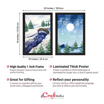Winter Snowy Place Set of  Satin Matt Texture UV Art Painting 4