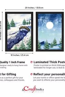 Winter Snowy Place Set of  Satin Matt Texture UV Art Painting