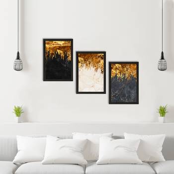 Marble Effect with Golden Set of  Satin Matt Texture UV Art Painting 2