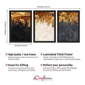 Marble Effect with Golden Set of  Satin Matt Texture UV Art Painting 4