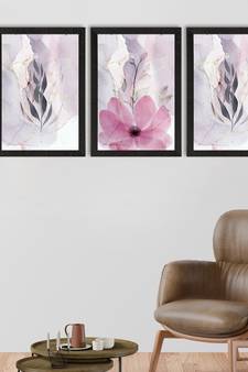 Watercolour Flower Pastel Set of  Satin Matt Texture UV Art Painting