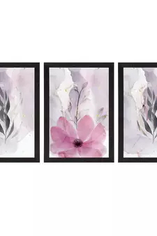 Watercolour Flower Pastel Set of  Satin Matt Texture UV Art Painting