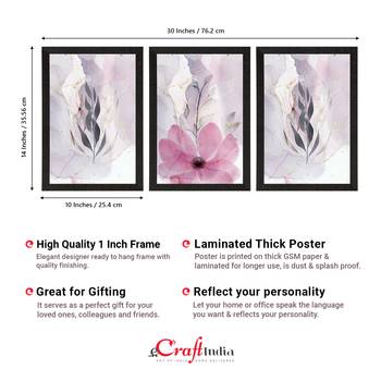 Watercolour Flower Pastel Set of  Satin Matt Texture UV Art Painting 4