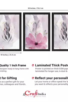 Watercolour Flower Pastel Set of  Satin Matt Texture UV Art Painting