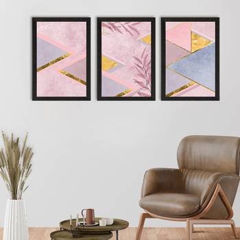 Minimalistic Triangle Set of  Satin Matt Texture UV Art Painting 1