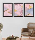 Minimalistic Triangle Set of  Satin Matt Texture UV Art Painting