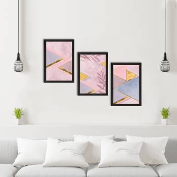 Minimalistic Triangle Set of  Satin Matt Texture UV Art Painting 2