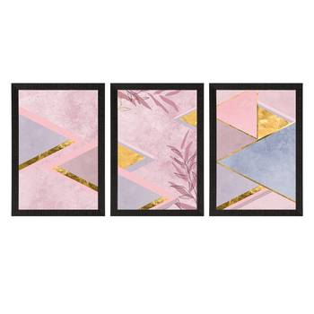 Minimalistic Triangle Set of  Satin Matt Texture UV Art Painting 3